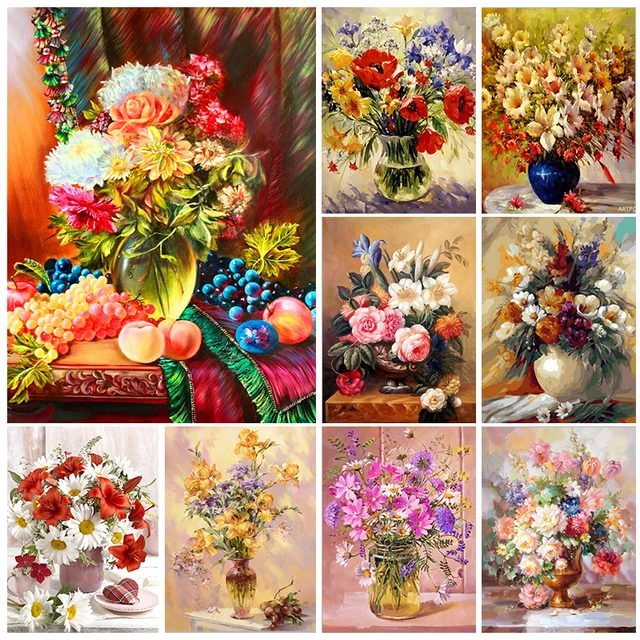 5D DIY Diamond Painting Kits Flowers Vase Roses Full Round With AB Drill  Diamond Embroidery Mosaic Picture Rhinestone Home Decor - AliExpress