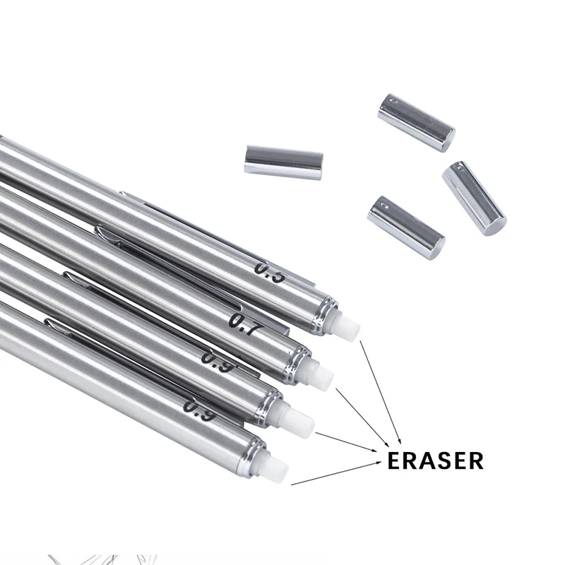 0.3 0.5 0.7 0.9 2.0mm Metal Automatic Pencil with Protective Cover HB Lead Core Sketching Painting Writing Stationery Supplies 3