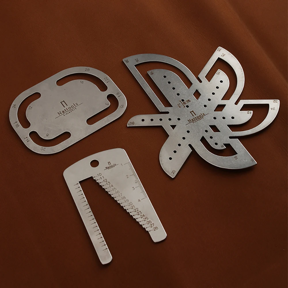Leather Strap Measure Stencil Template Stainless Steel Watchband Measuring Tool Set leather craft tools