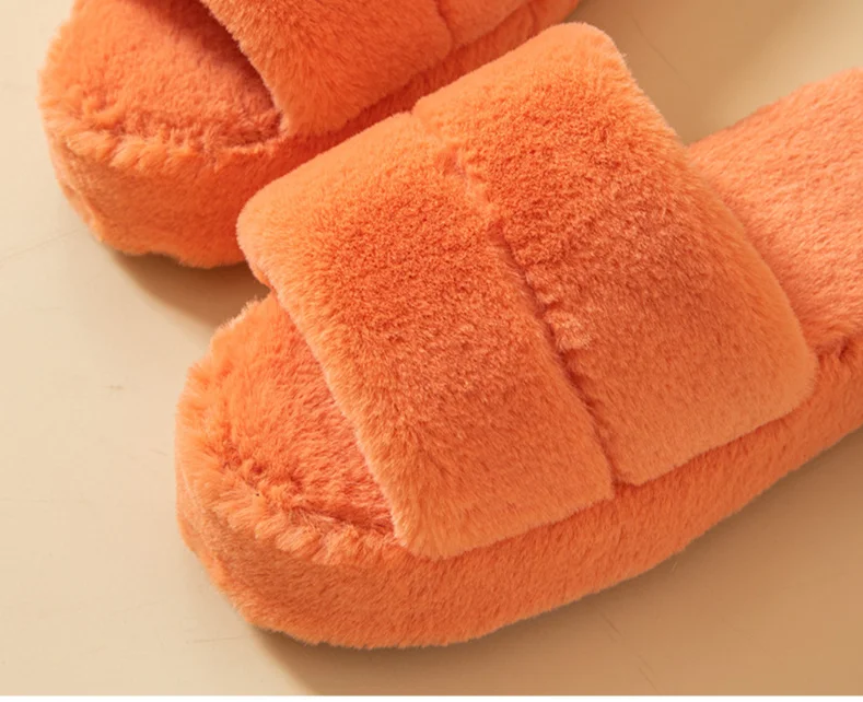 Pantofole da donna Pantofole soffici Scarpe da casa in peluche comode Pantofole da casa a punta aperta in cotone antiscivolo per interni ed esterni_voghion.com