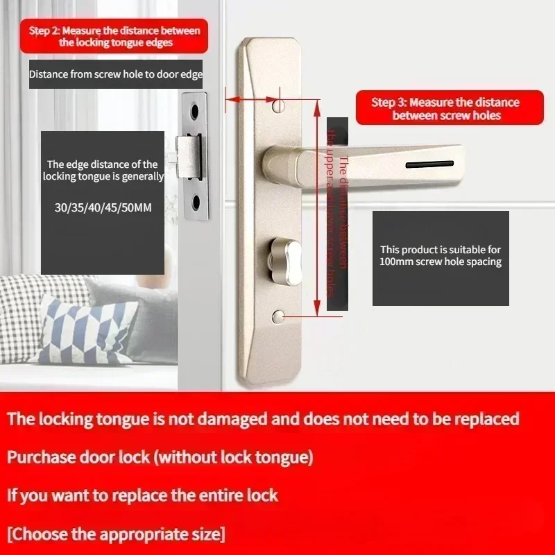 NEW Aluminum alloy kitchen and toilet single tongue handle lock, glass door lock, bathroom and restroom door lock