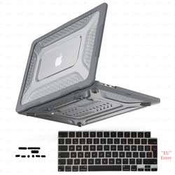 Premium Laptop Case with Dustproof Plug & Keyboard Cover - Elegant Design for Air 15 2025 A3241 (Grey EU Enter)