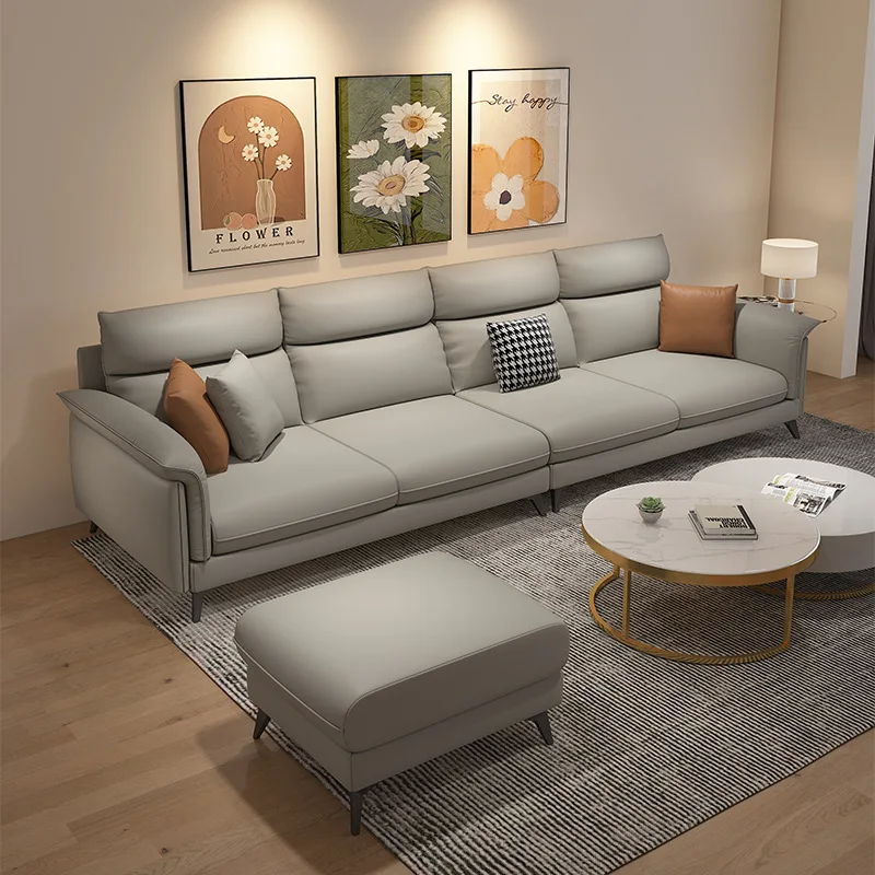 

New popular technology fabric sofa, living room, small unit, modern combination, simple three person cotton and linen sofa