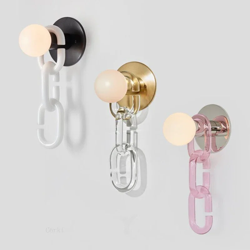 

Nordic Wall Lamps Modern Creative Chain Shape Wall Lights Living Room Decoration Bedroom Bedside Cloakroom Art Decor Wall Sconce