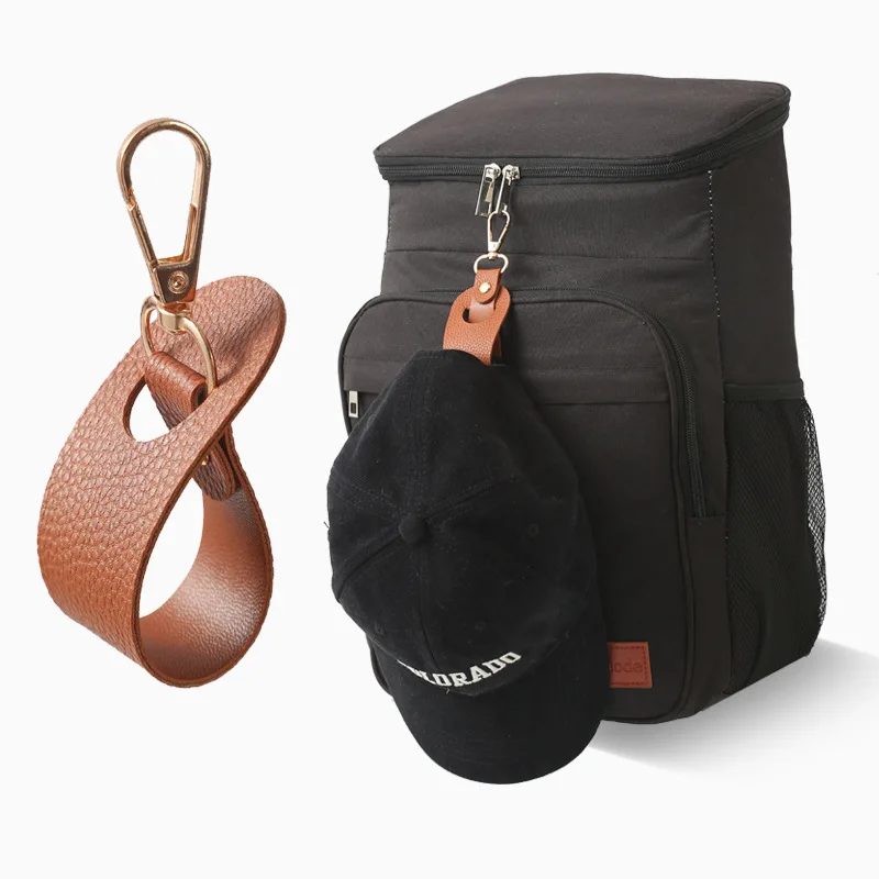 Travel Leather Hat Clip Golf Baseball Cap Holder Summer Hat Strap Towel Glove Hook Wallet Buckle Hands-free Bag Latch Clips