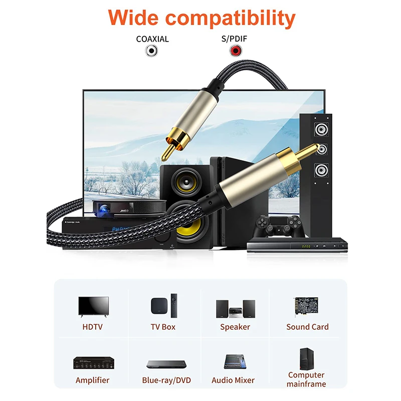 Premium Coaxial Digital Audio RCA Cable for High-Quality Sound Transmission