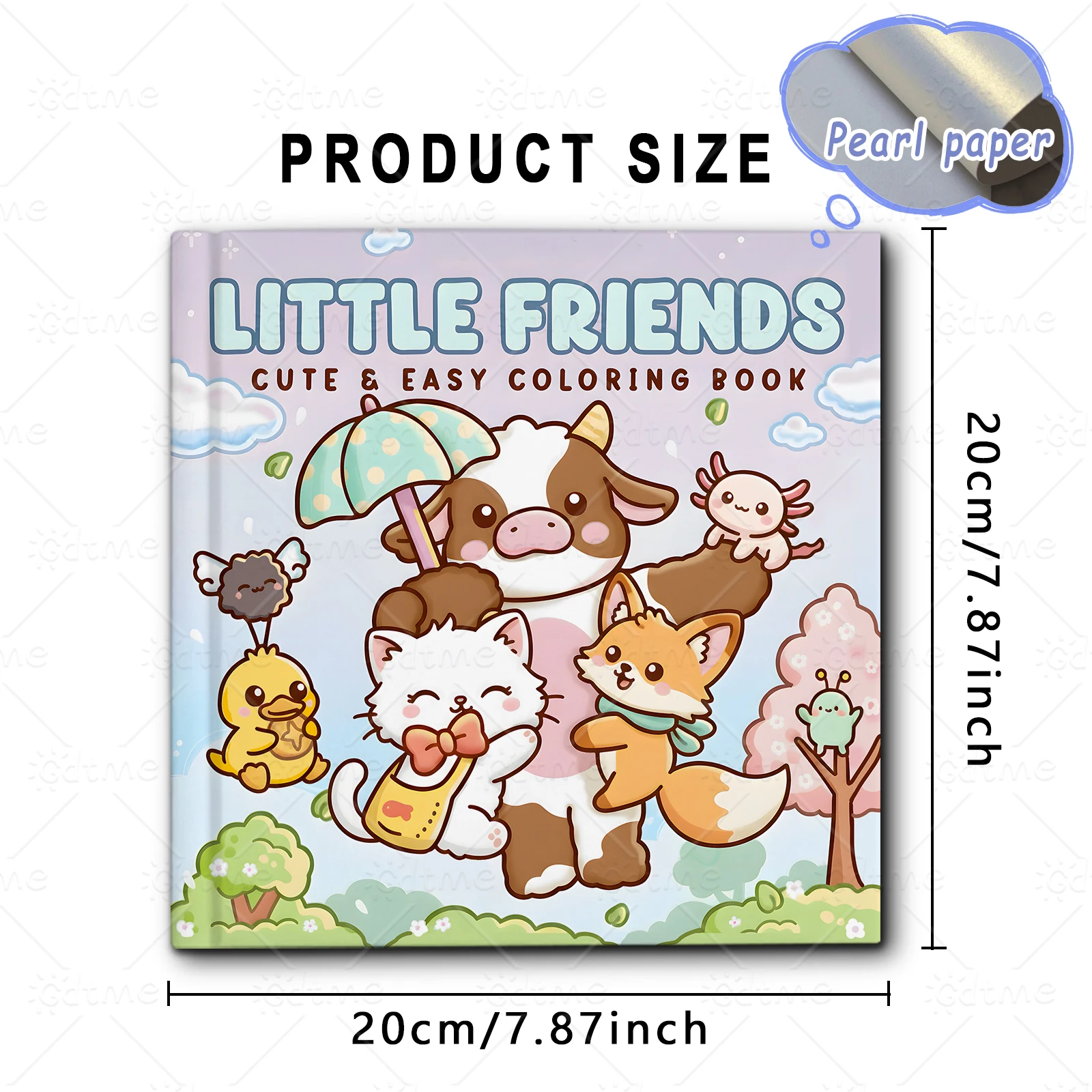 LITTLE FRIENDS Cartoon Coloring Book Stress Relief Painting Gift Paperback Educational Doodles Book for Adults And Teens