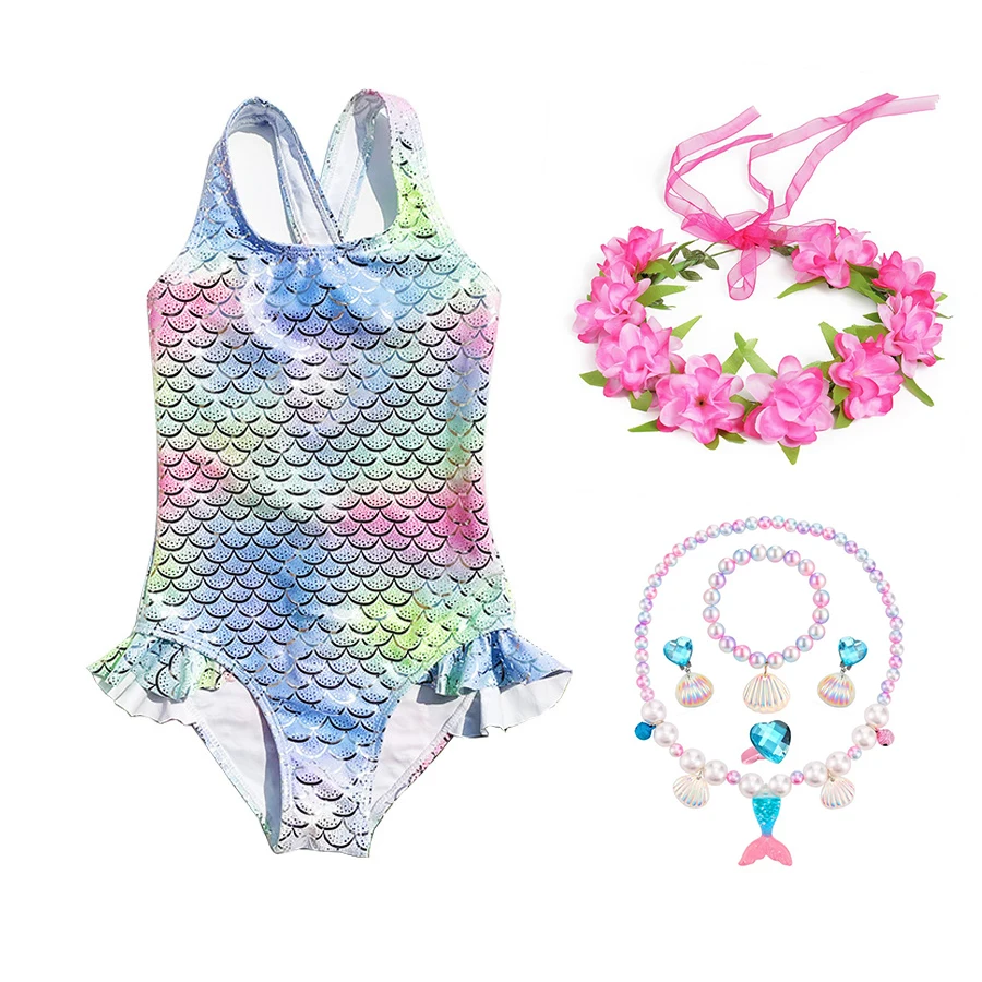 

Kids Mermaid Tail for Girls Ariel Mermaid Swimsuit Cosplay Costumes Halloween Little Mermaid Girls Swimsuit Bikini Bathing Suit
