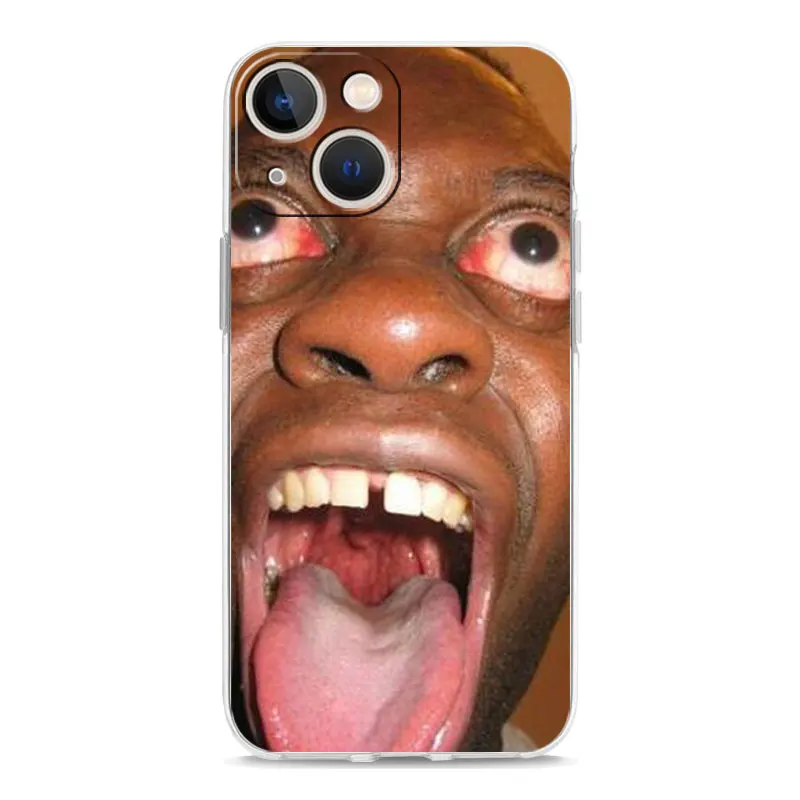 Soft TPU Transparent Phone Case Cover with Humorous Ugly Man Design