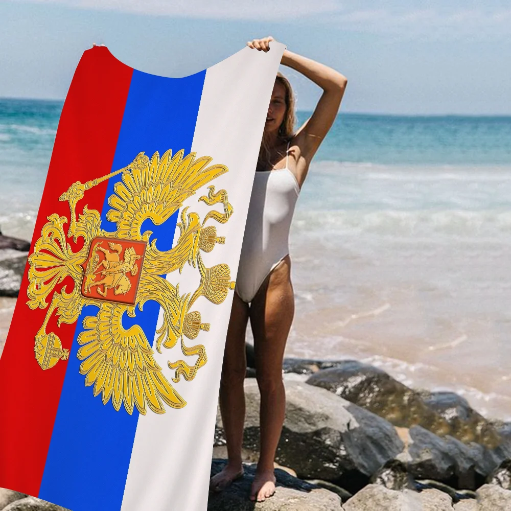 Russia Flag Microfiber Beach Towel Absorbent Quick dry Soft Yoga Swimming Resort Mountain Climbing Towel 3
