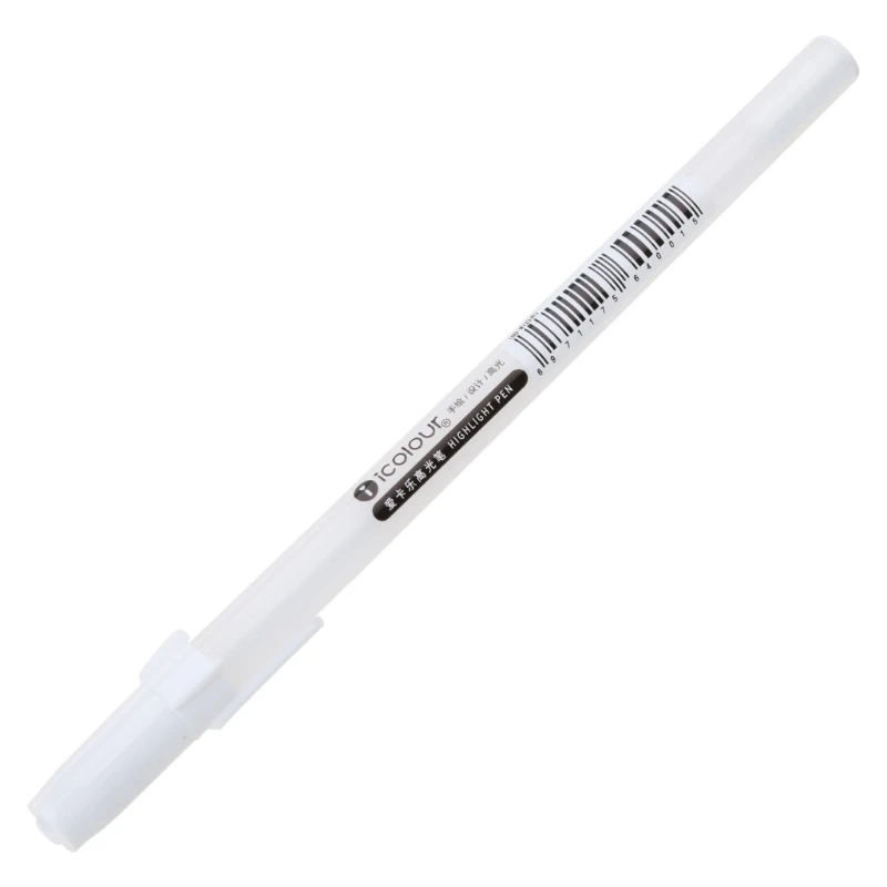 

White Hook Liner Pens Black Paper Highlighter Reviser 0.8mm New
