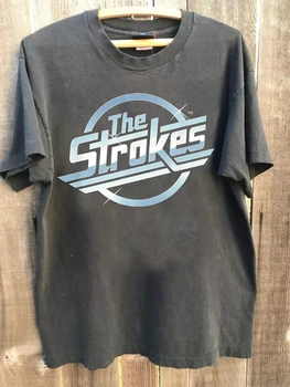 2026 Summer Women's Vintage The Strokes T-shirt Pure Cotton and Breathable Short Sleeve Streetwear Oversized Loose Casual 1