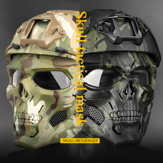 Airsoft Full Face Mesh Mask Skull Tactical Gear Face Protection Adjustable  BB