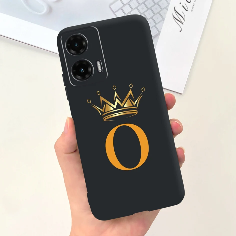 Chic Crown Letters Soft Silicone Back Cover for Moto G35 5G - 2024 Edition