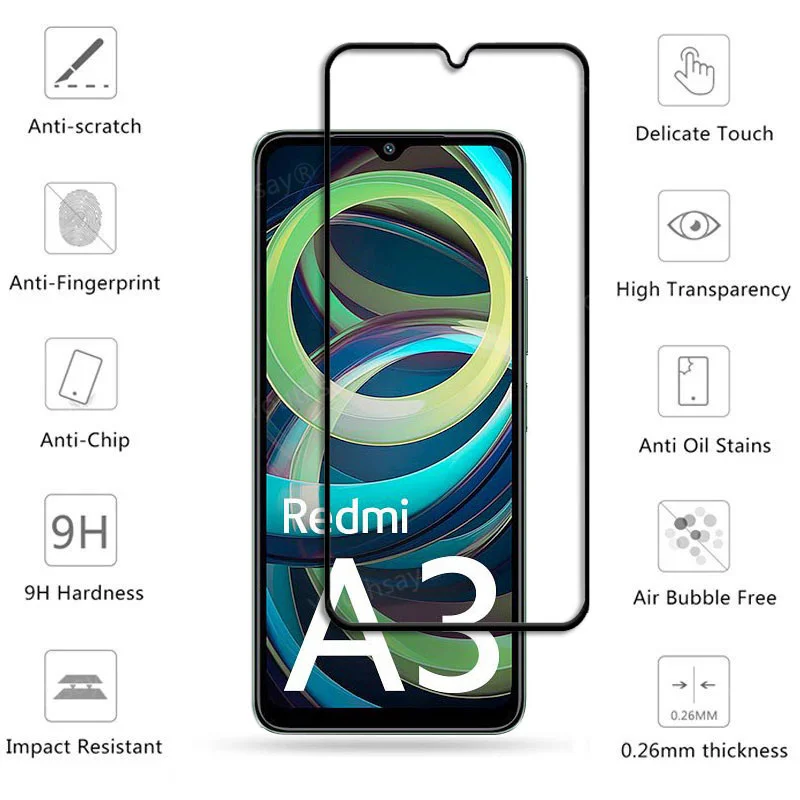 Premium Full Cover Tempered Glass Screen Protector and Protective Film