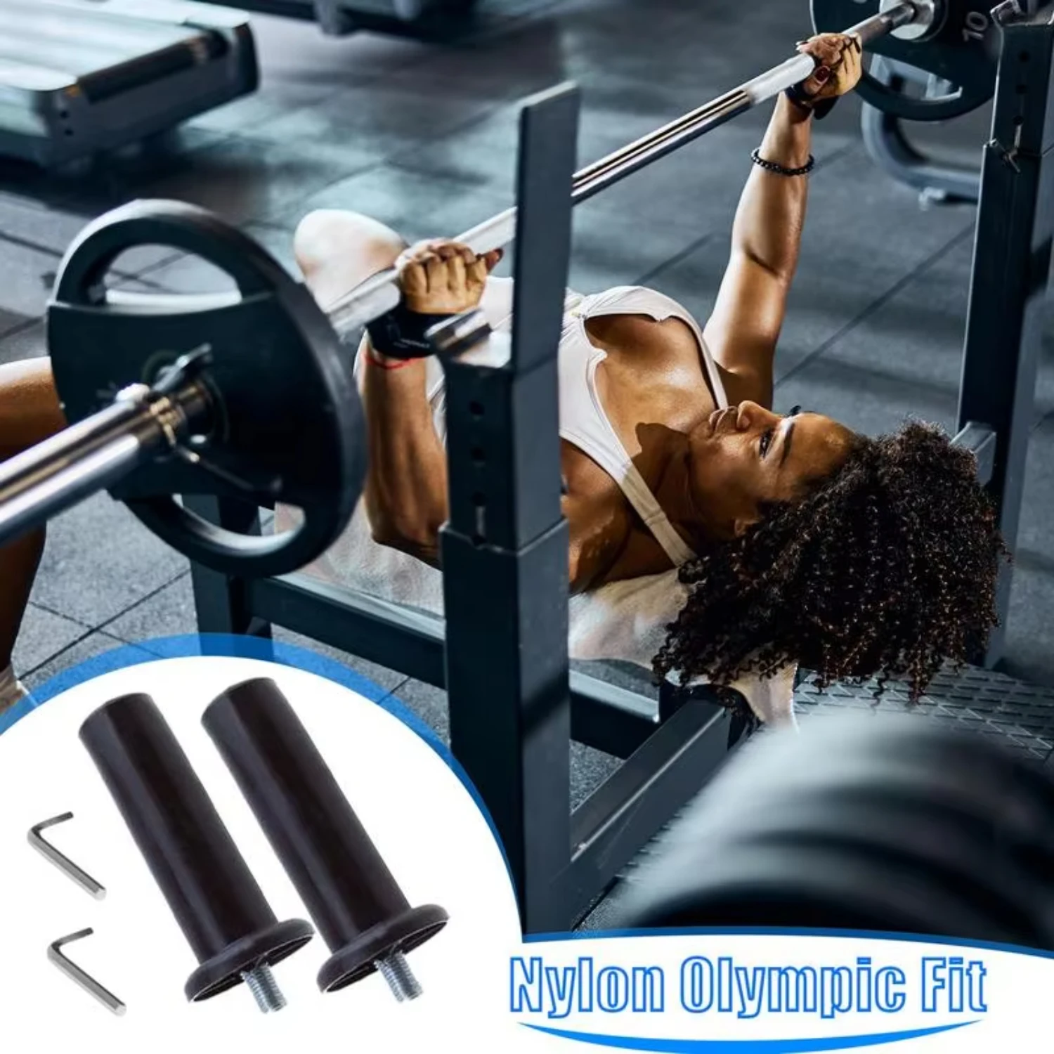 Barbell Sleeve 2pcs Dumbbell Adapter Weightlifting Converts 1 Weight Plate Posts To 2 Weight Plate Posts Grip
