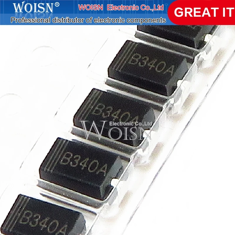 

100pcs/lot SMD B340A-E3 61T B340A SMA screen printing B34 40V 3A Schottky diode