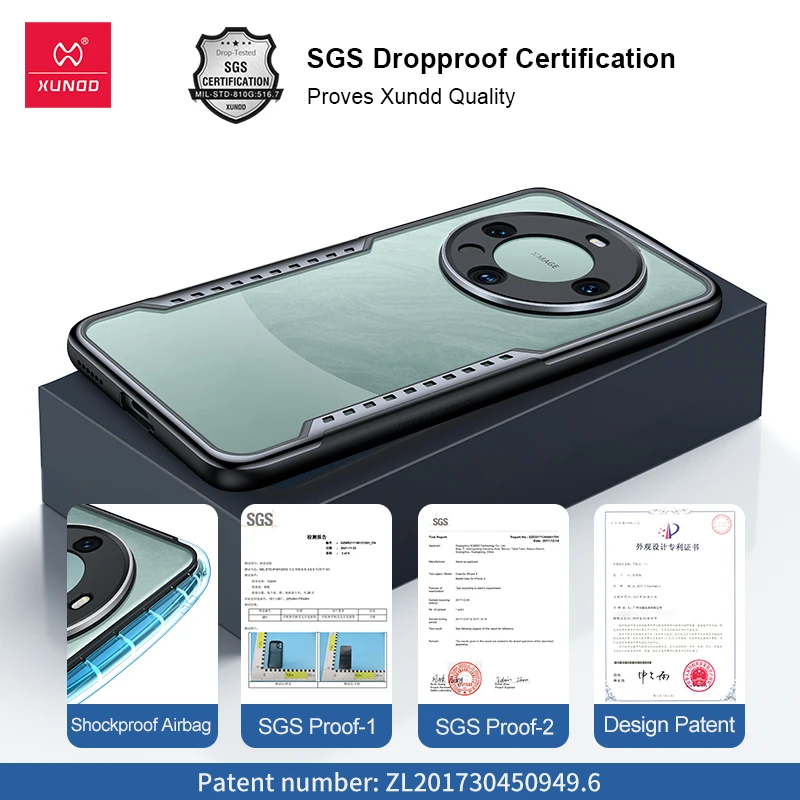 Xundd For Huawei Mate 60 Pro Case For Mate 60 RS 60 Pro Plus Airbags Shockproof Shell Arc-shaped Edge Lens Protection Game Cover