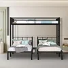Triple Bunk Bed Twin Over Twin Over Twin, 3 Bunk Bed with Side Ladder, Twin Size Triple Bunk Bed for Kids, Teens 3