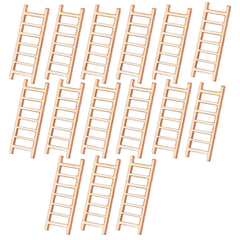 

15Pcs Simulation Ladder Decoration Wooden Stairs Sand Table Landscape Model
