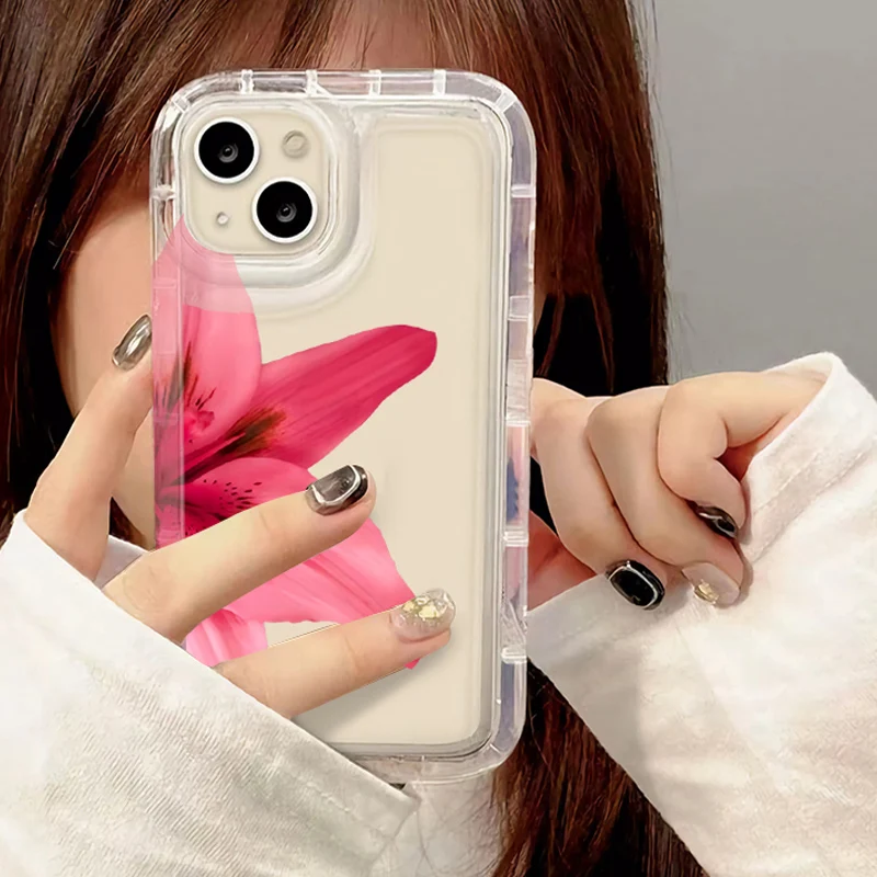 Pretty Pink Sakura Flower Phone Case with Clear Back Cover