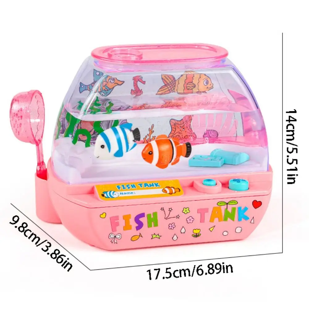 Creative Artificial Aquarium Cartoon with Music and Light LED Light Up Tank Funny Electric Music Interactive Aquarium Toys Home