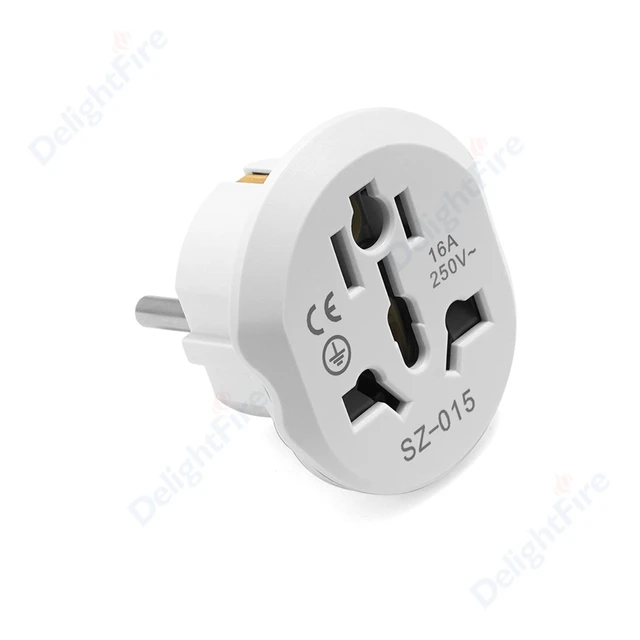 EU Plug Adapter Universal 16A EU converter 2 Round Pin Socket AU UK CN US To EU Wall Socket AC 250V Travel Adapter High Quality