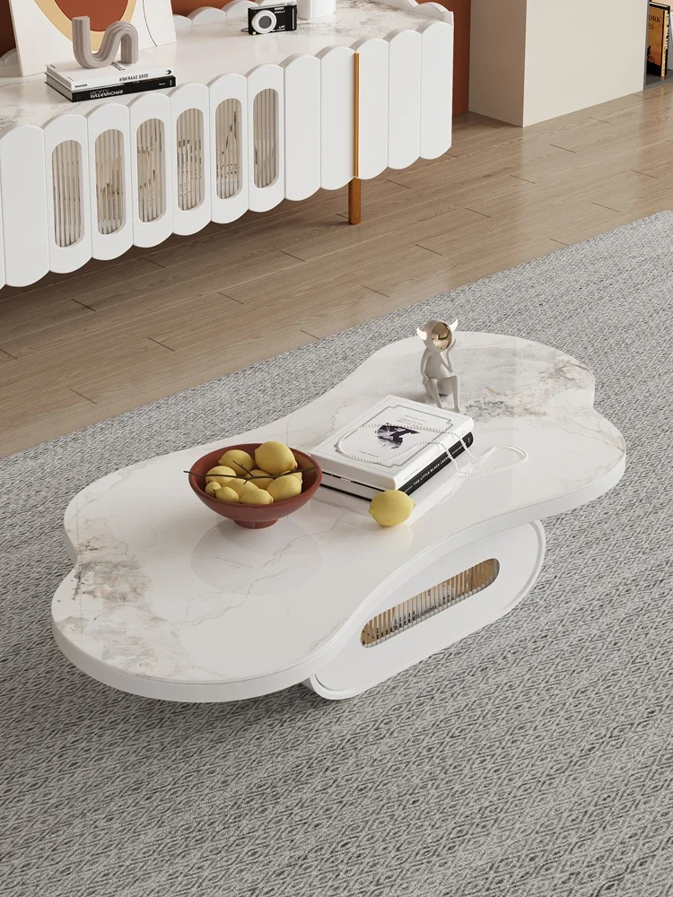 

Italian minimalist Cream style Tea Table simple light extravagant Design living room network celebrity round coffee table