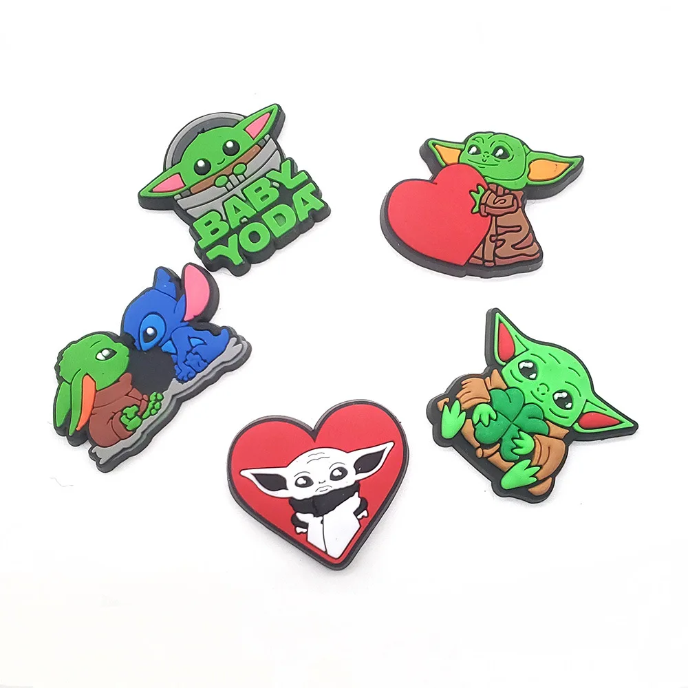 Star Wars Yoda Baby Shoe Charms Cartoon Shoe Decoration Buckle Croc Accessori Per Clog Jibz Girls Kids Party X-Mas Gifts