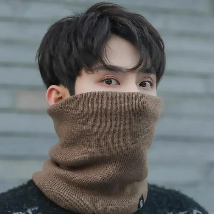 الرجال النساء وشاح محبوك الصلبة الكشمير مثل الشتاء سنود الأوشحة الدافئة سميكة الرقبة وشاح حلقة