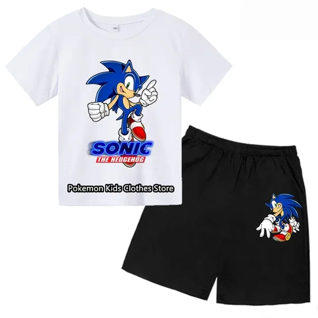 thumbnail image 1 of Nueva camiseta de Mario Sonic para niños, niñas y adolescentes, camisetas de manga corta de verano, camisetas casuales para niños con puntadas, conjunto de camisetas, 1 of 5