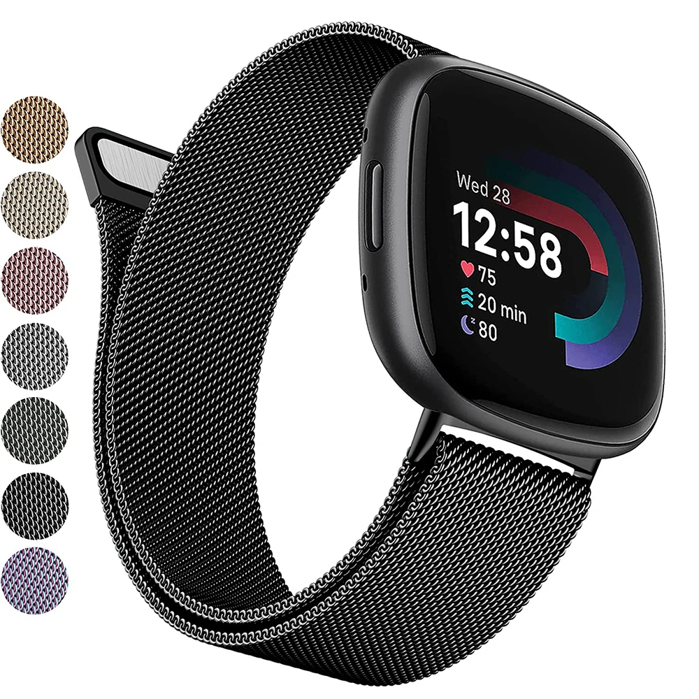 Bracelet acier Fitbit Versa 4 (argent) 