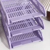 Three-Layer File Holder File Tray Plastic Horizontal File Frame File Organization Information Desktop Storage Rack Desk Storage File Basket Multi-Layer File Rack Folder Storage Box 4