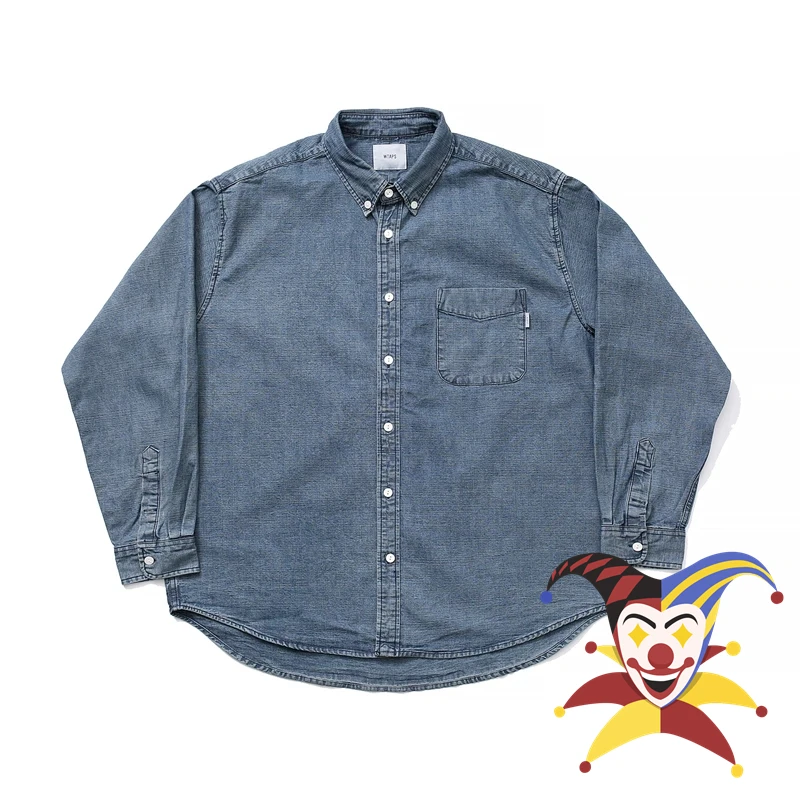 

Light-blue Wtaps Vintage Denim Jacket For Men Women Jeans Coat