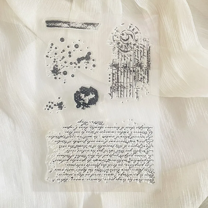 vintage script background Clear Stamp Transparent Silicone Stamp Seal Sheet For Scrapbooking Photo Album Decoration clear stamps