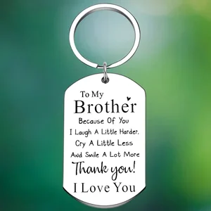 Brother Gifts Keychain Big Little Brother Bro Gift Key Chain Pendant Brother Birthday Day Christmas gift