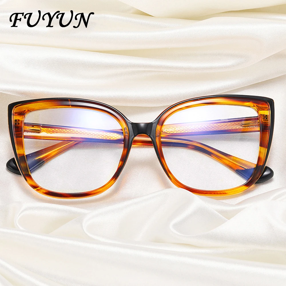 

Personalized Cat Eye Large Square Anti Blue Light Glasses TR90 Women's Optical Glasses Retro Brand Computer Literature Glasses