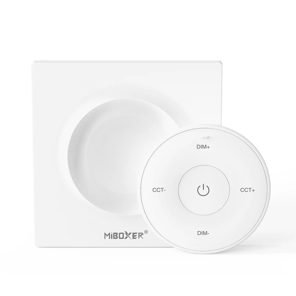 MiBoxer 미니 원형 컬러 온도 패널 원격 제어 조절 조광기 무선 컨트롤러, K2 2.4G, LED BuldLED 스트립용