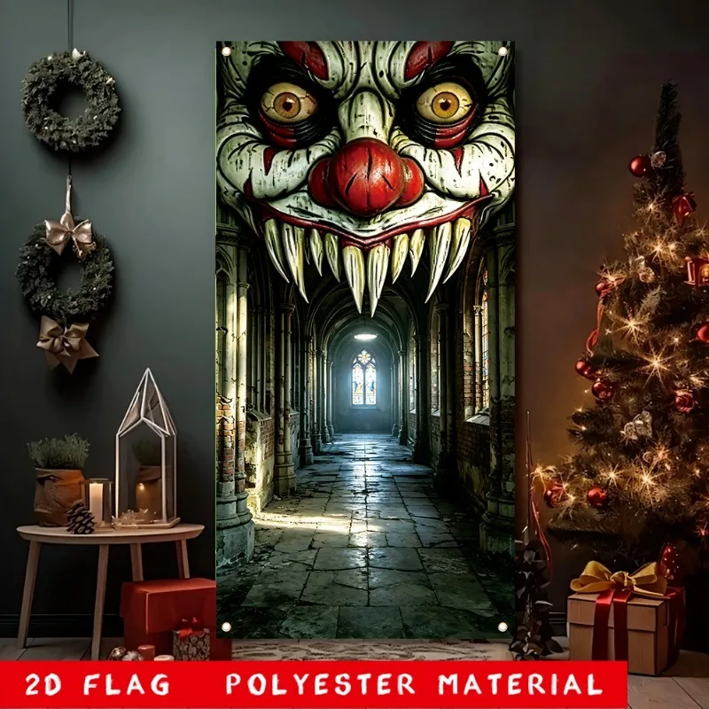 Halloween Decorations Door Banner SpookyZombie Theme Wall Decor Indoor Outdoor Haunted House Themed Party Decoration