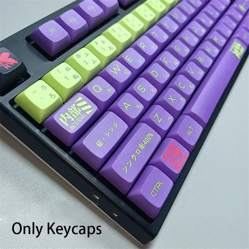 120 Keys EVA 01 PBT Keycap XDA Profile Purple Green Dye-subbed Teclado Gaming Mechanical Keyboard EVANGELION-01 Cartoon Key Cap
