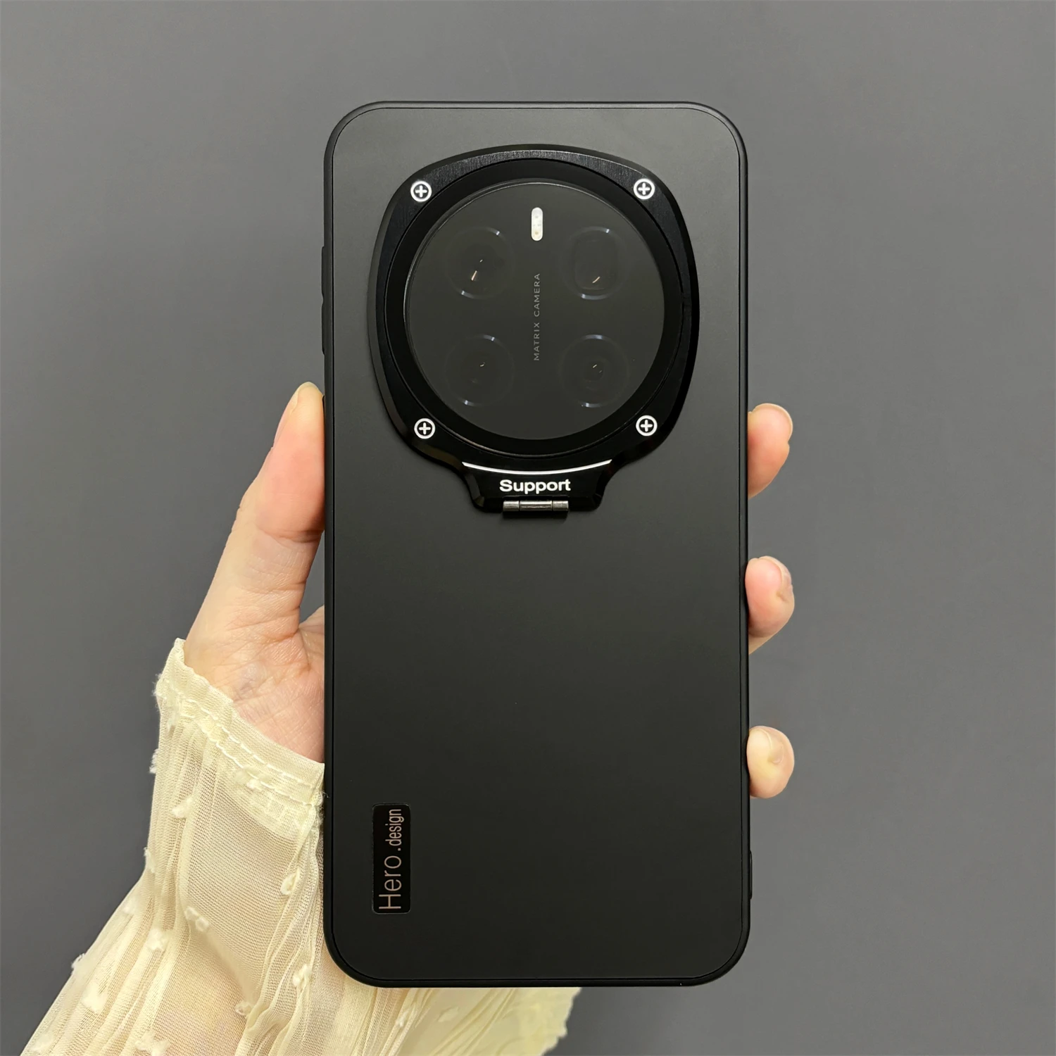 Stylish Matte Invisible Lens Bracket Shockproof Bumper Case