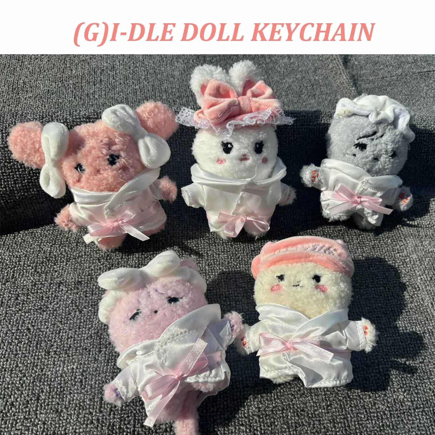 (G)I-DLE 10CM Plush Doll Keychain SOYEON MIYEON Dressed Doll Cotton Plush Toy KPOP Idols Pop-up Store Bag Pendant YUQI Fans Gift