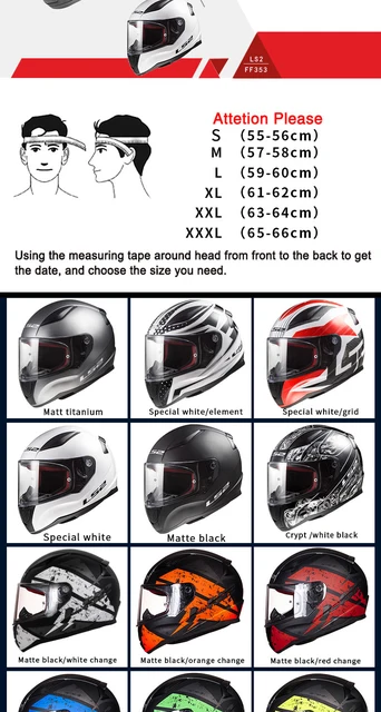 Capacete LS2 FF353 casco de motocicleta de cara completa ls2 RAPID ABS,  estructura segura, hombre y mujer - AliExpress