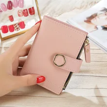 

2022 NEW Women Solid Color Wallets Small Fashion Leather Purse Ladies Car Bag for Women Female Purse Money Clip Wallet