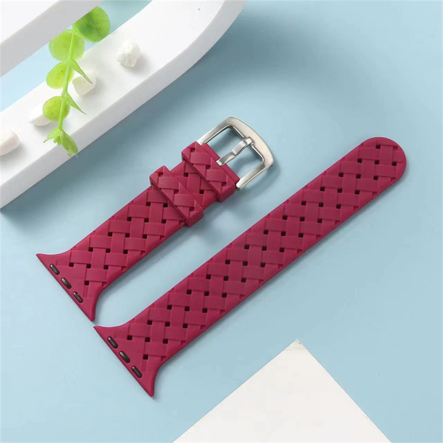 Texture Silicone Band For Apple Watch Band 7 6 SE 5 4 41mm 45mm 44mm 40mm Bracelet iWatch 3 2 1 Watchband 38mm 42mm Strap