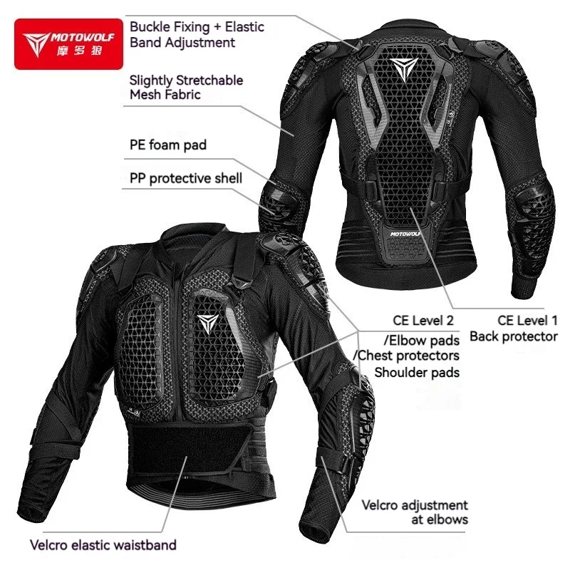 Motorcycle Protector Motowolf Motorcycle Body Protective Jacket