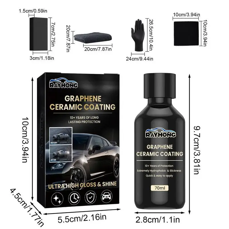 Graphene Ceramic Coating Advanced Car Ceramic Coating 70ml Long Lasting  Protection Anti Scratch High Gloss Superior for vehicles - AliExpress