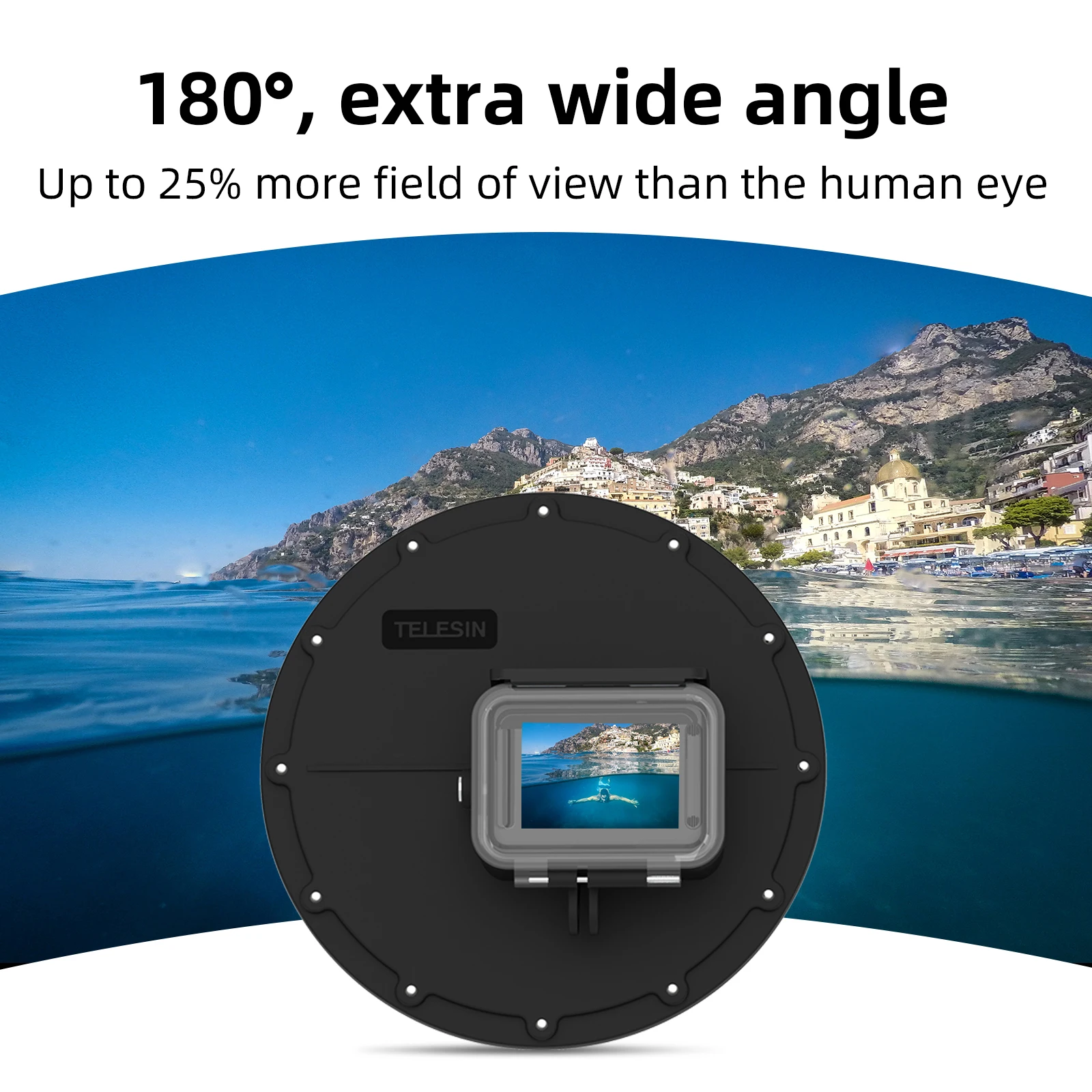 TELESIN Port Plongée Caméra Action pour GoPro 9-12 & DJI Action 3-5