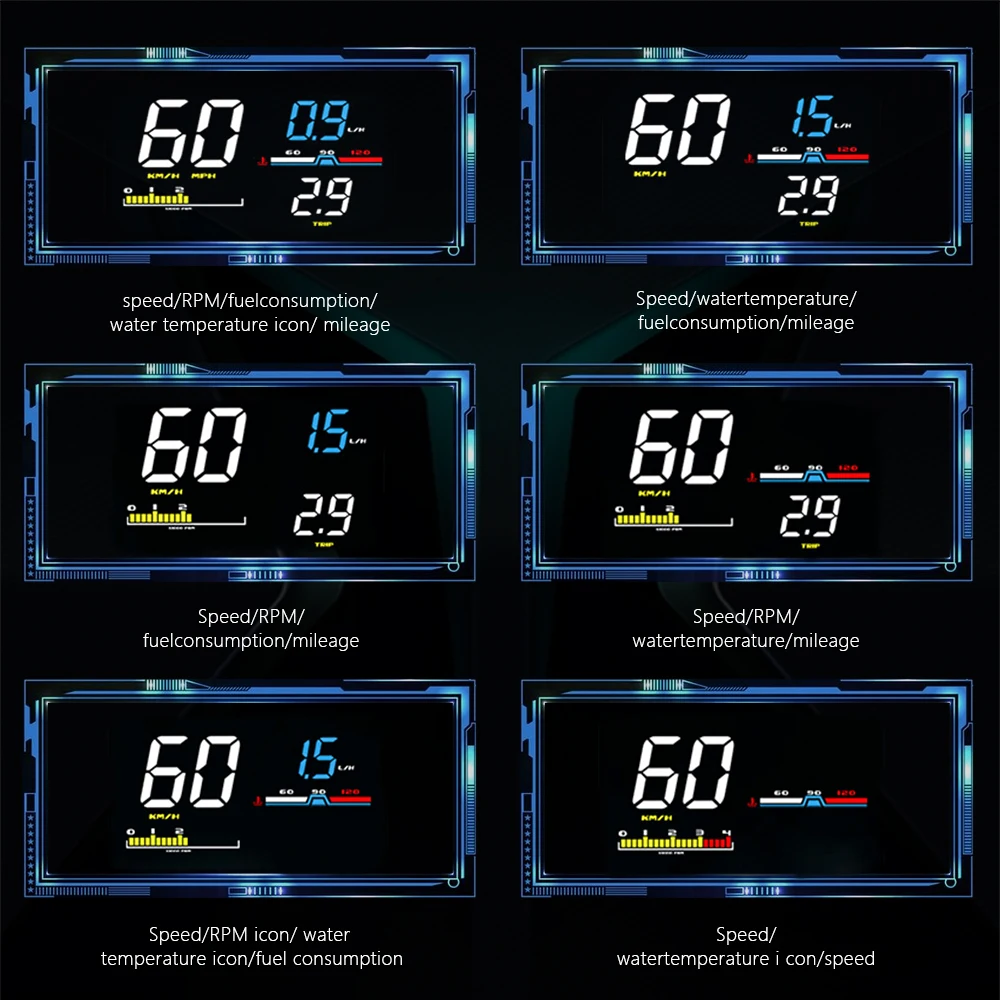 ZQKJ-D5000 OBD2 ڵ ӵ   ÷,     HUD LED ׼  ڵ  溸