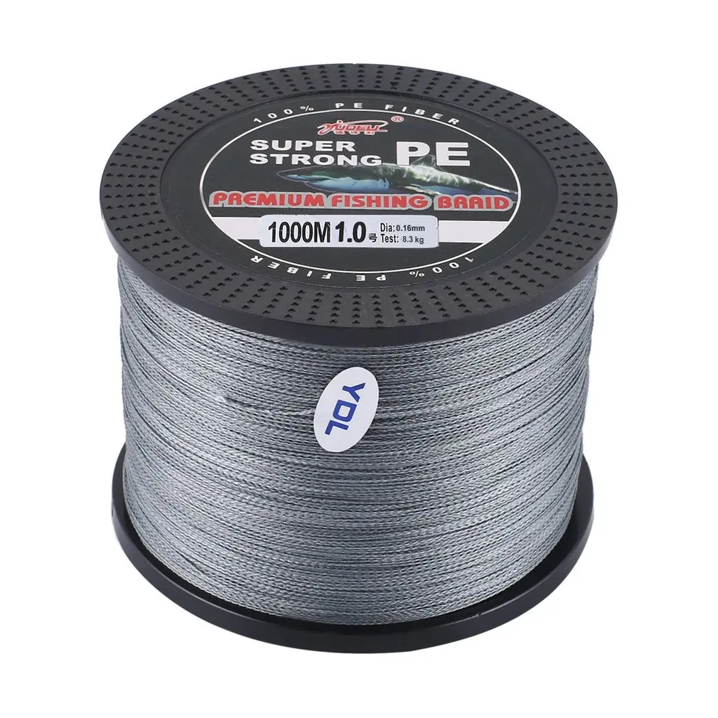 

YUDELI 1.0 Line Number Super Strong 4 Strand 1000M Premium PE Braided Fishing Line Lake Multifilament Wire Woven Thread